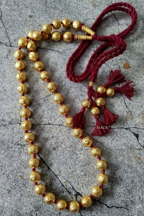 Goldplated Wax Carved Necklace